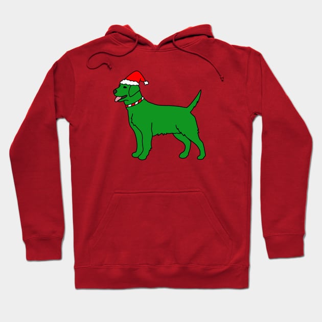 Green Christmas Dog Hoodie by Kelly Louise Art